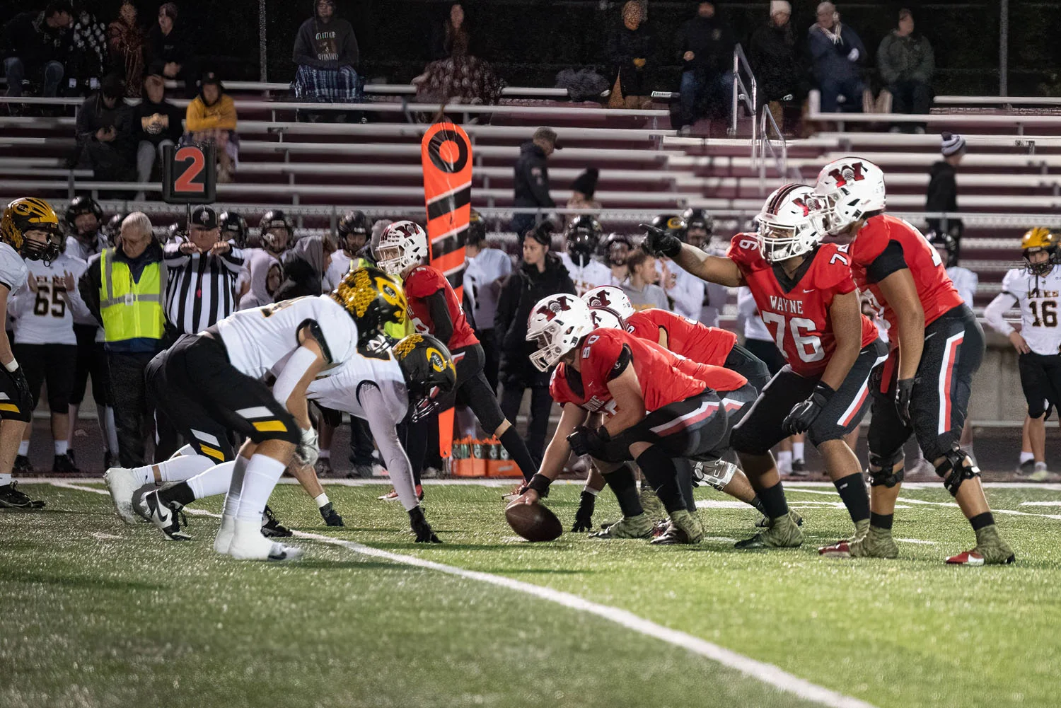 Offensive lineman communicate with each other