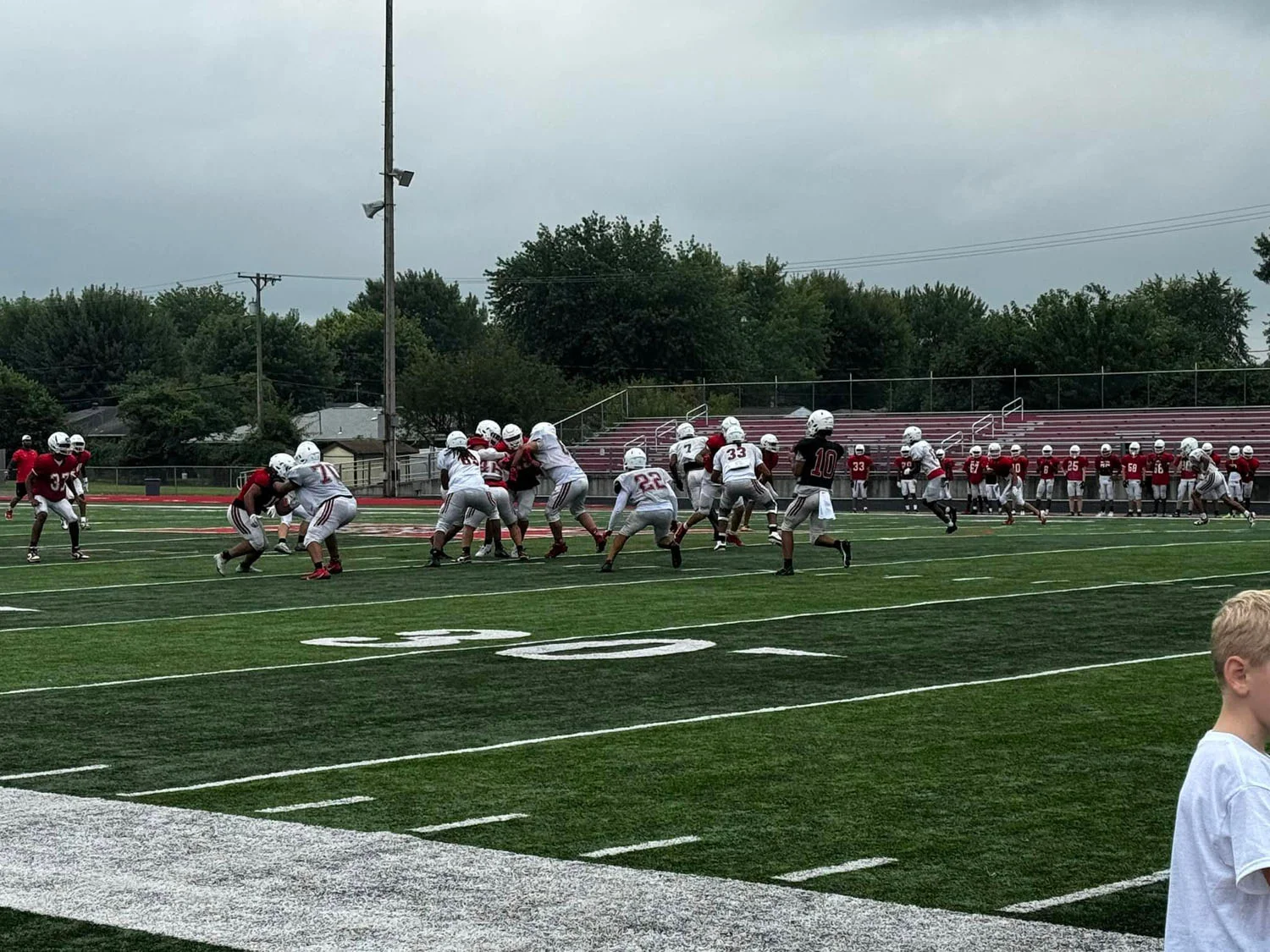 Wayne Warriors offensive and defensive lines getting in some hits