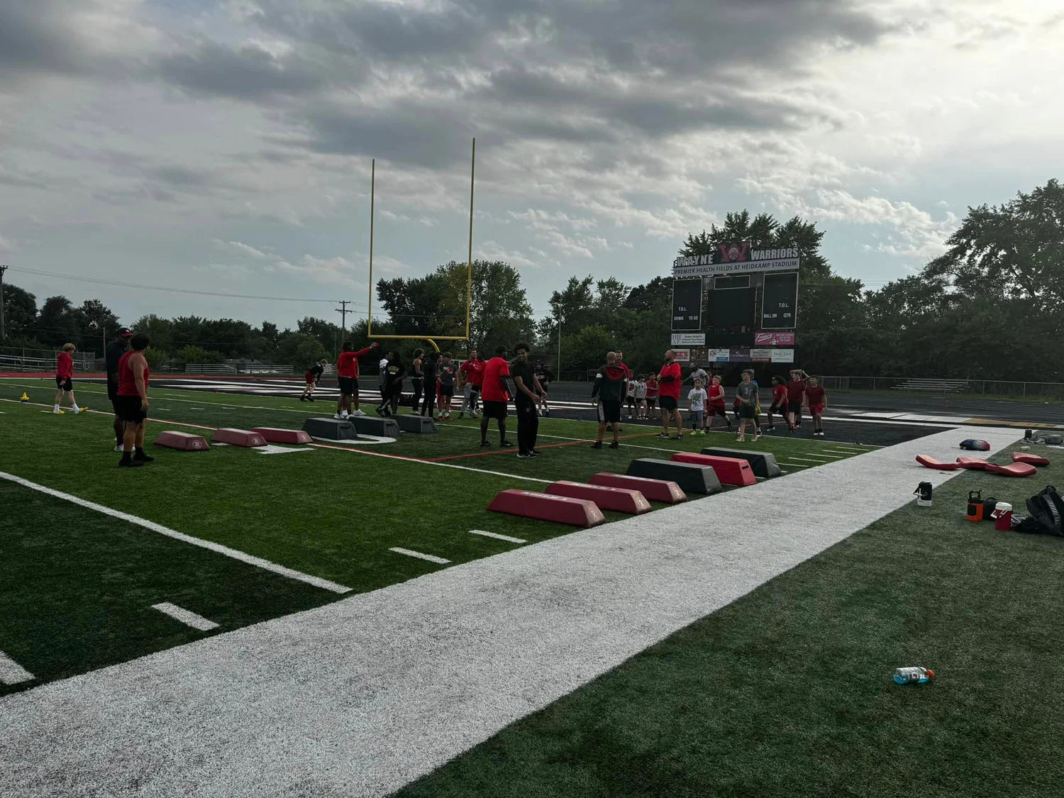 Campers working on drills